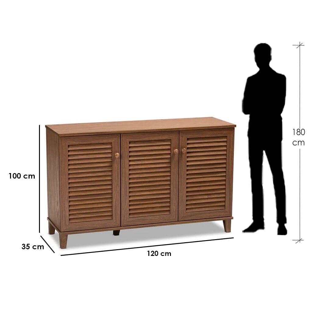 جزامة خشب زان و كونتر 4 أرفف بني - 120×35×100 سم