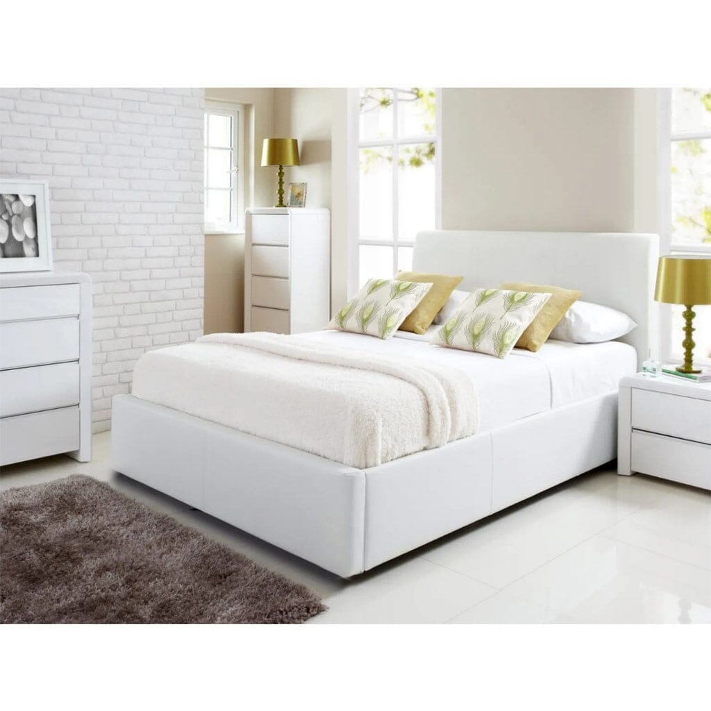 Single bed, plywood velvet, 120×120×200 cm - white