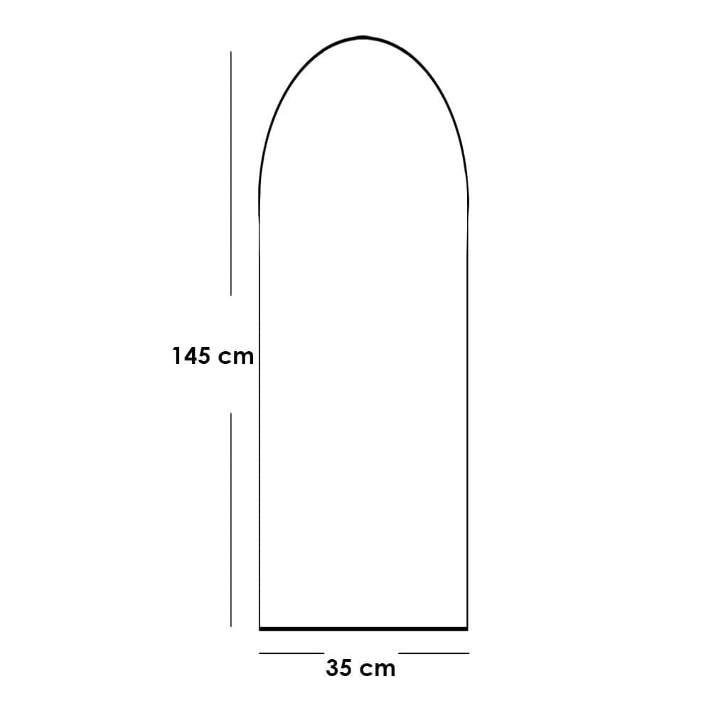 مرايا زجاج و خشب ام دي اف أسود - 145×35×2 سم