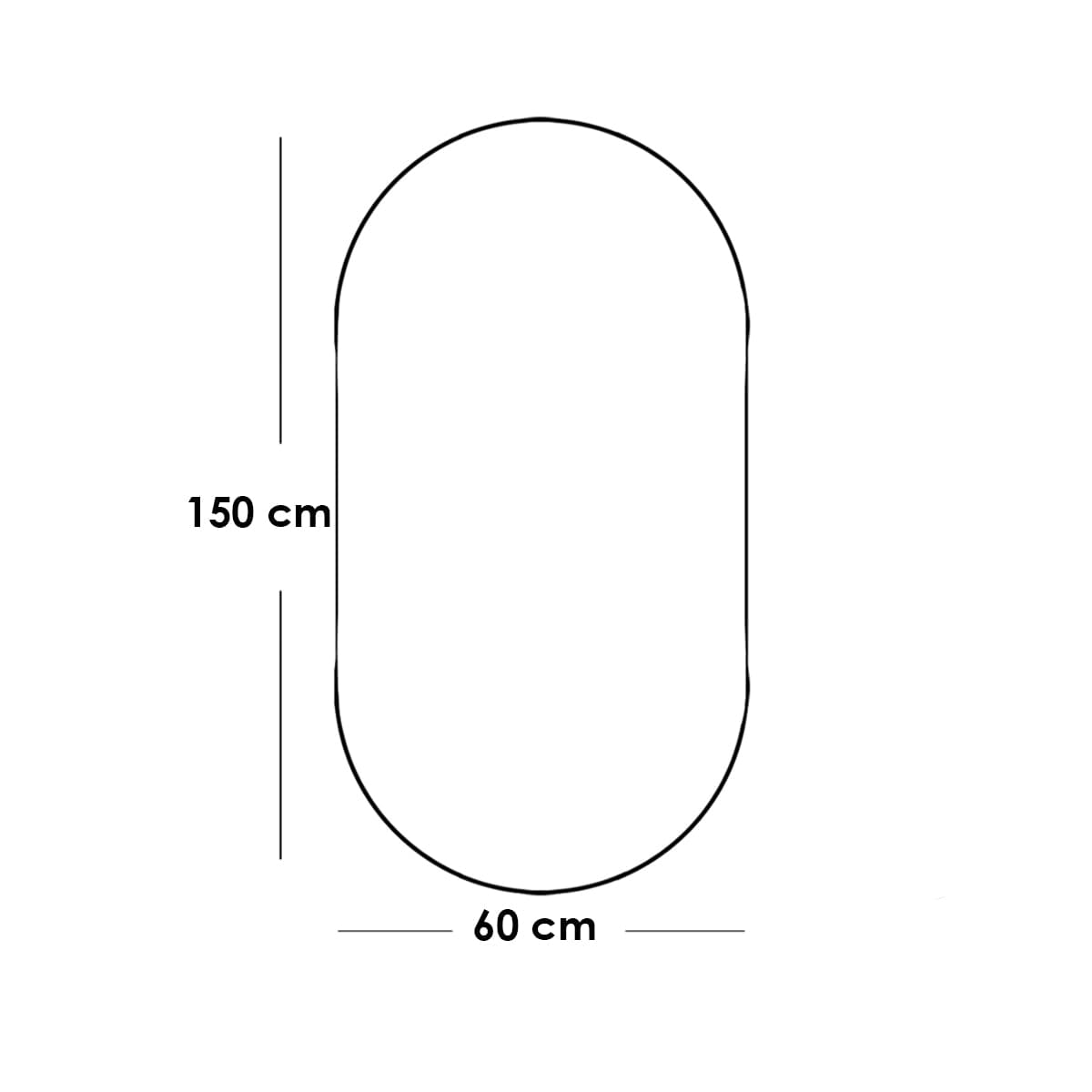 مرايا ليد زجاج فضي - 60×150×2 سم