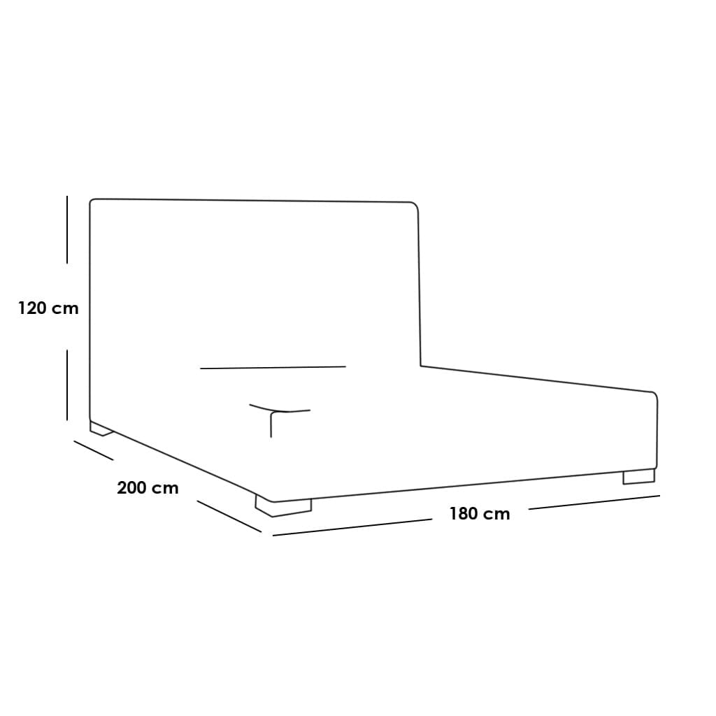 Super King size MDF and velvet bed 200x180x120 cm - Navy blue