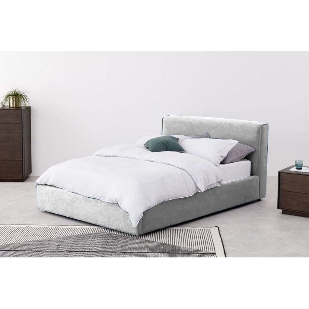 Super King MDF and Velvet Bed 200x200x180 cm - Grey