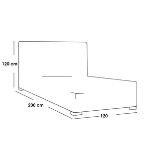 سرير خشب ام دي اف و قماش قطيفة