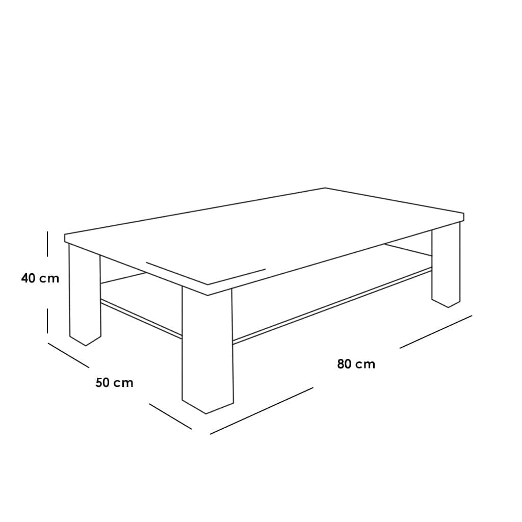 ترابيزة قهوة إم دي إف بني غامق - 40x80x50 سم