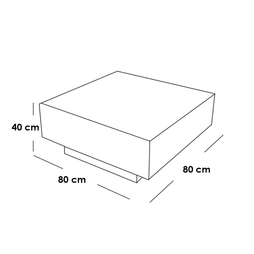 ترابيزة قهوة إم دي إف بـ سطح زجاجي - 80×80×40 سم - أزرق