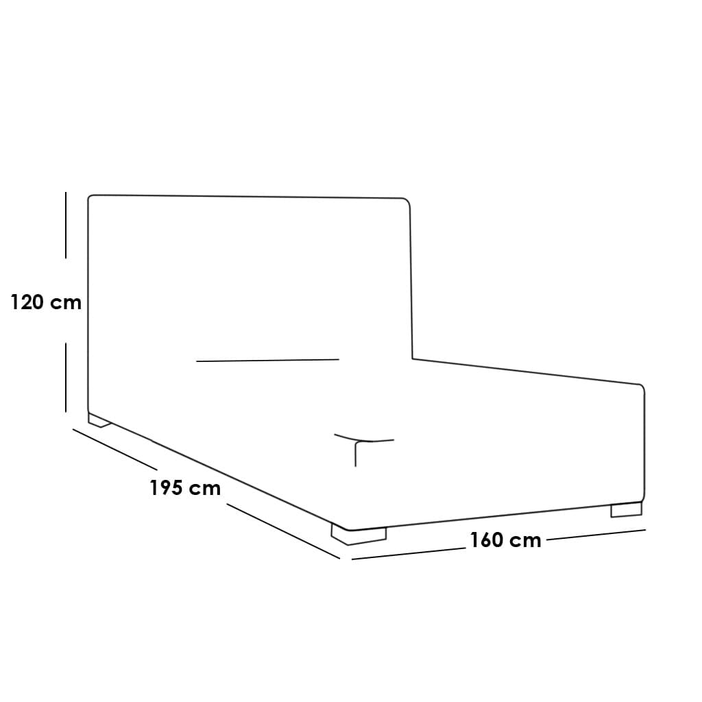 King size MDF bed 160x195x120 cm - Navy blue