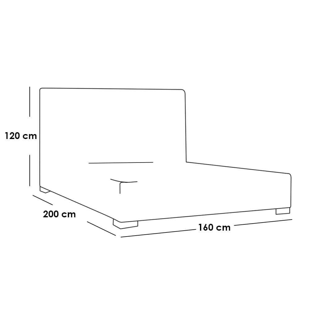 سرير كينج ام دي اف 120x160x200 سم - رمادي