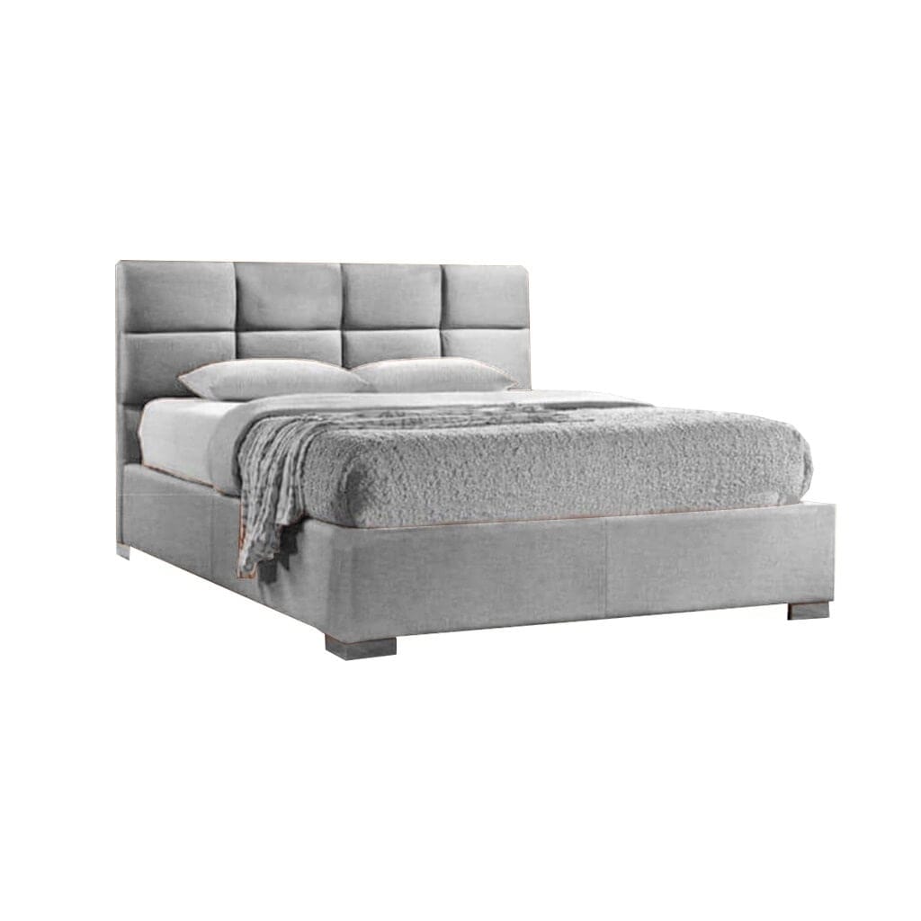 Queen Size MDF Bed 150x195x120 cm - Gray