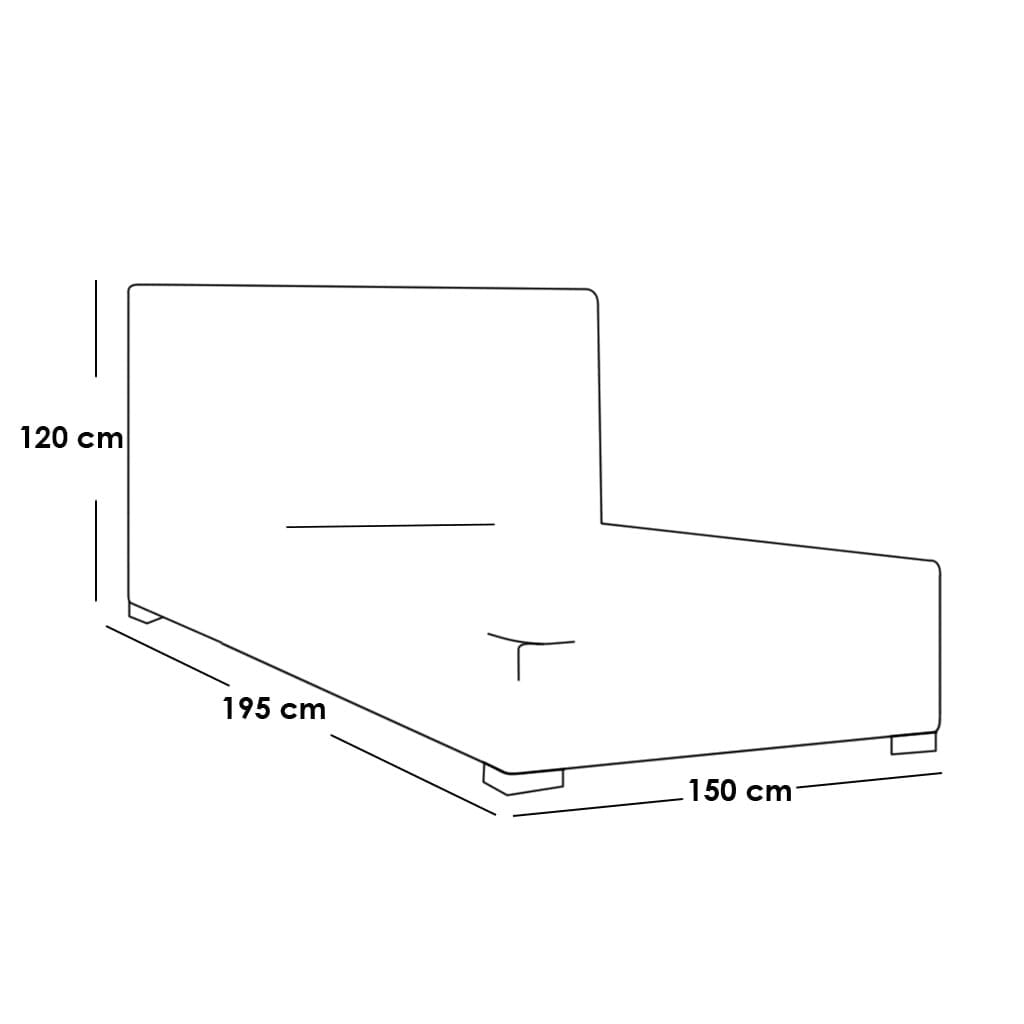Queen Size MDF Bed 150x195x120 cm - Gray