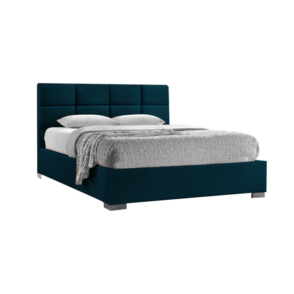 Queen Size MDF Bed 195x150x120 cm - Navy Blue