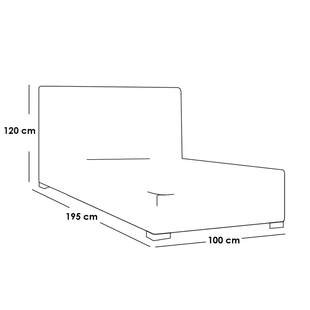 MDF Single Bed 195x100x120 cm - Navy Blue