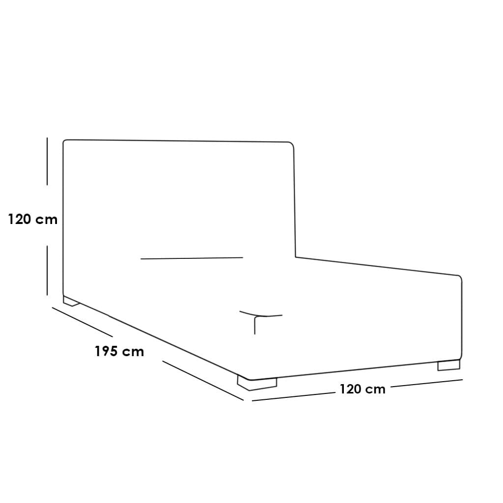 Single MDF bed 195x120 cm - Gray