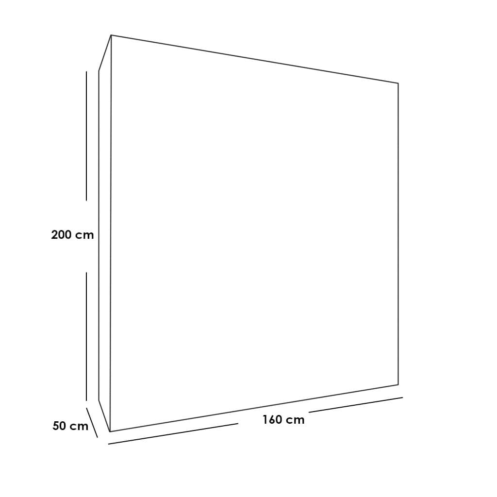 دولاب ام دي اف 2 باب بيج - 200×160×50 سم