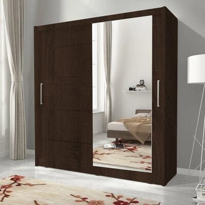 دولاب ام دي اف ضلفتين بني - 220×120×50 سم