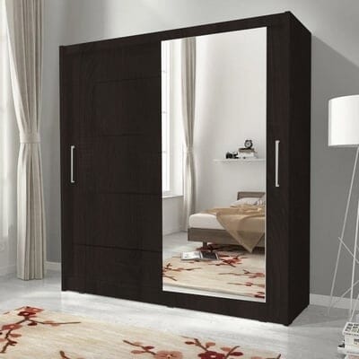دولاب ام دي اف ضلفتين بني غامق - 220×120×50 سم