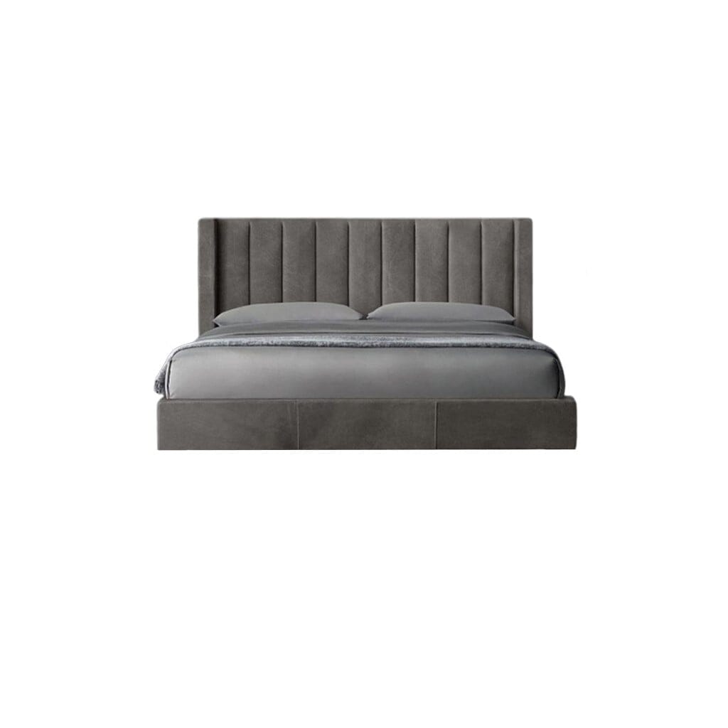 سرير كينج خشب ام دي اف 160x200x120 سم - رمادي