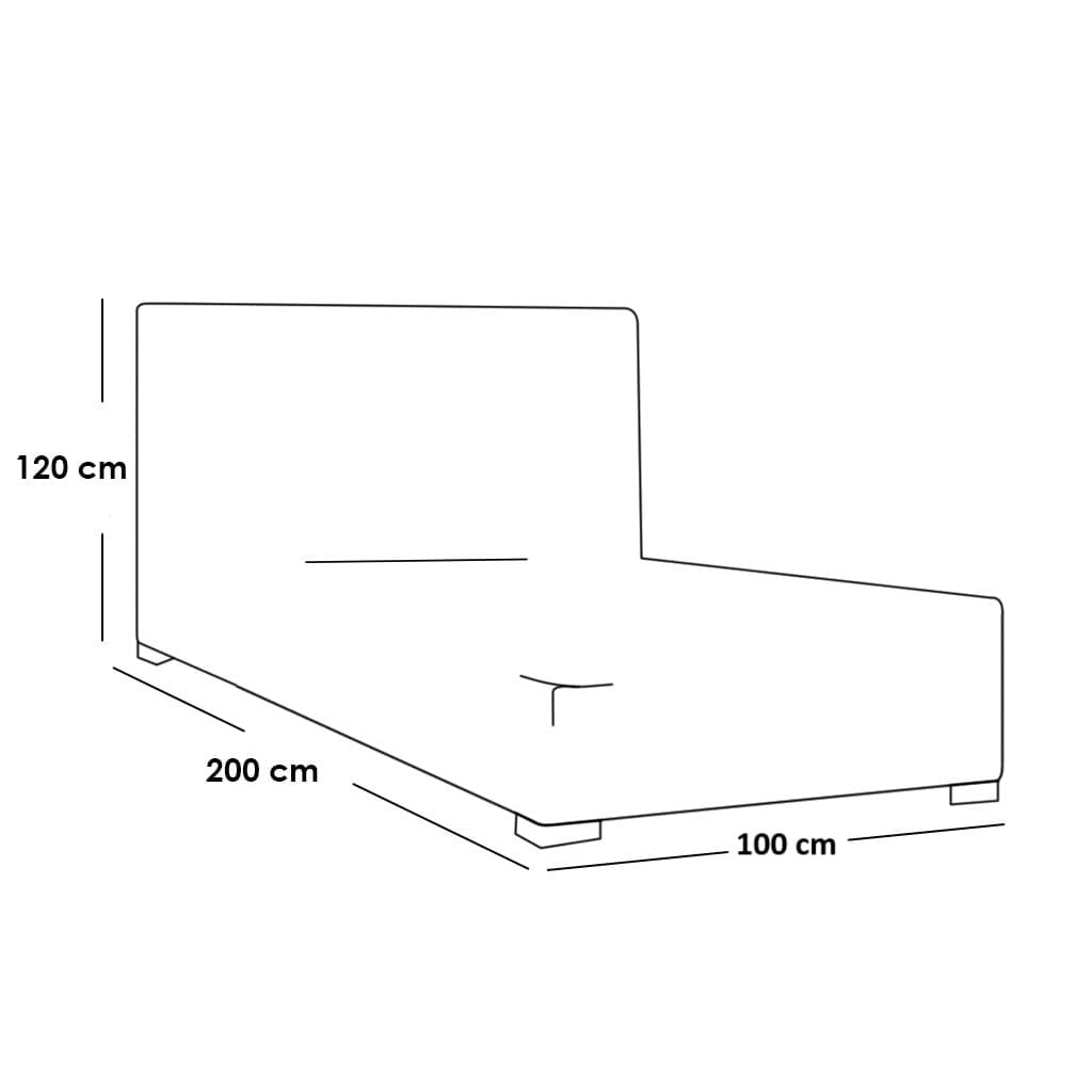 Single MDF bed 100x200x120 cm - Gray