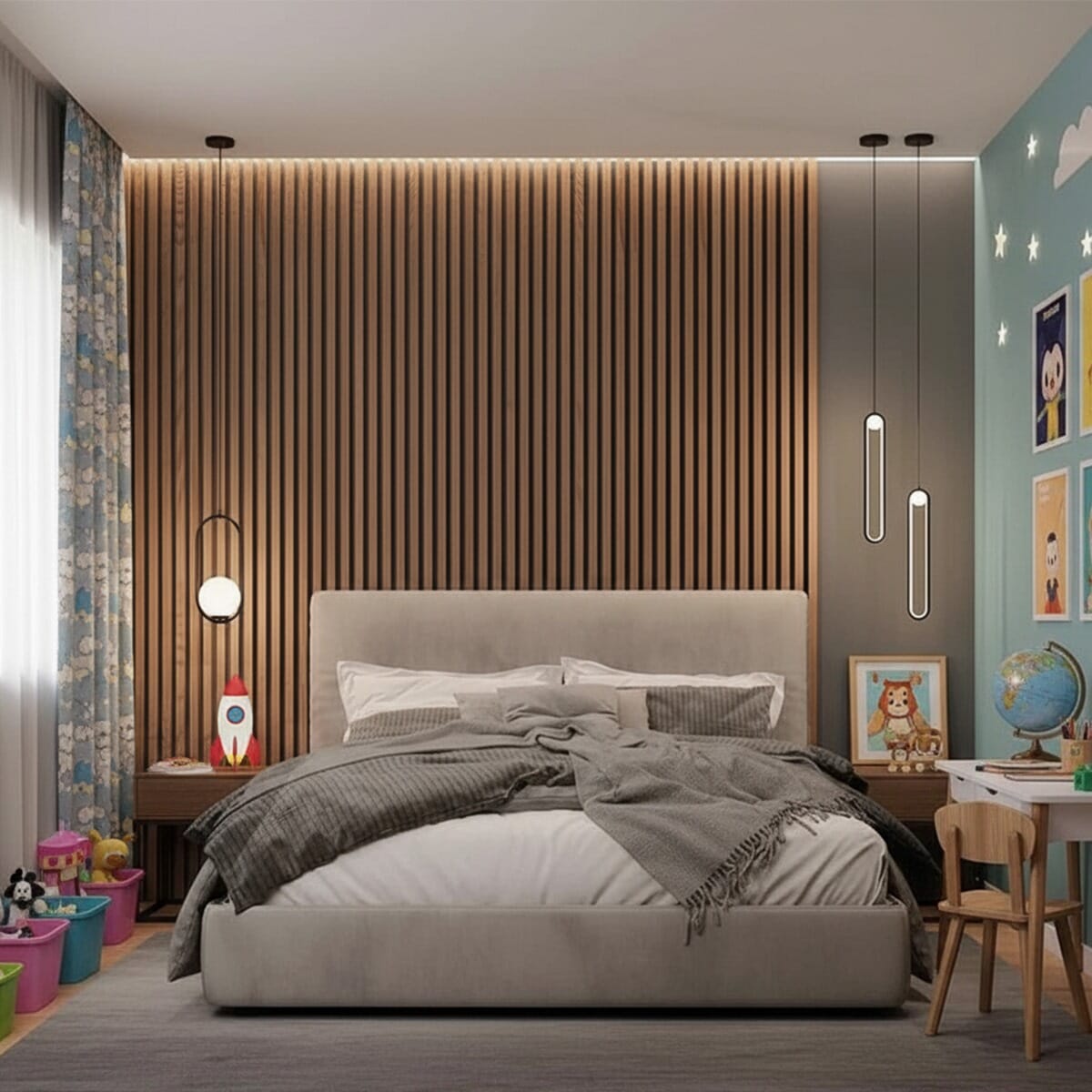 سرير فردي خشب ام دي اف 120x200x120 سم - بيج