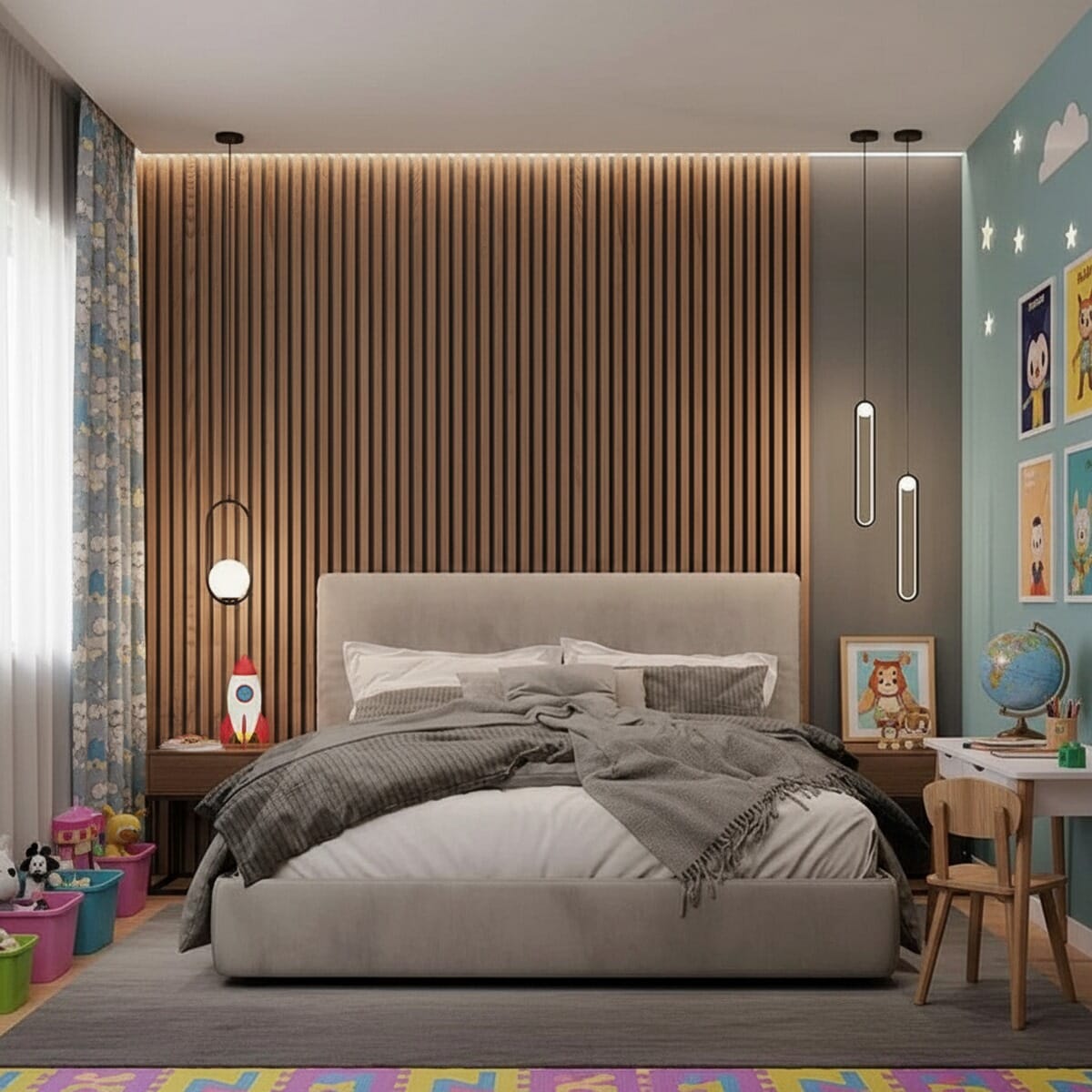 سرير فردي خشب ام دي اف 120x200x120 سم - بيج