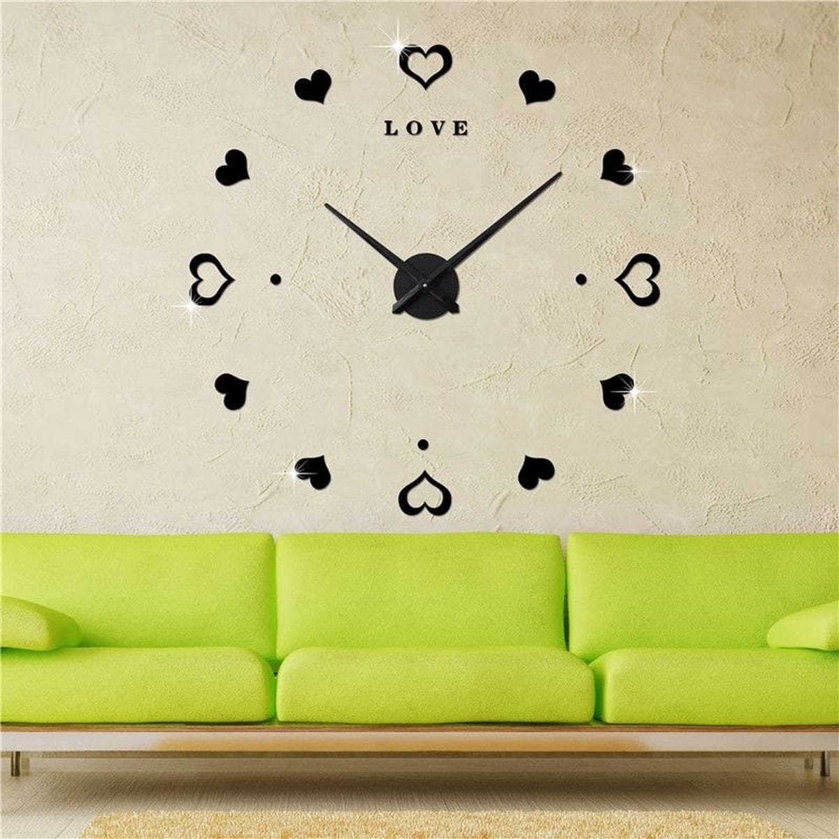 ساعة حائط خشب ام دي اف أسود