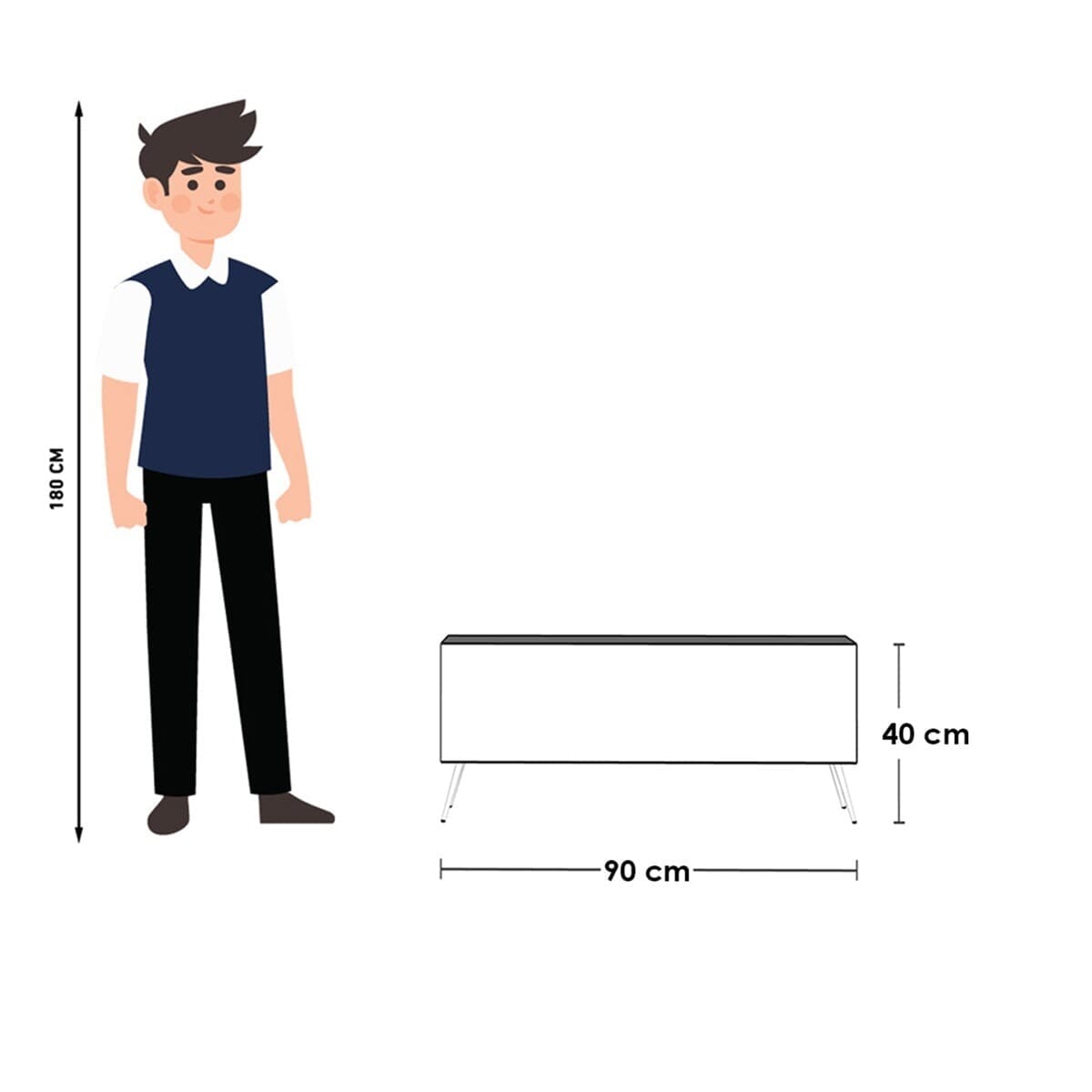 وحدة تلفزيون ميلامين و ام دى اف اسبانى أزرق - 90 × 30 × 40 سم