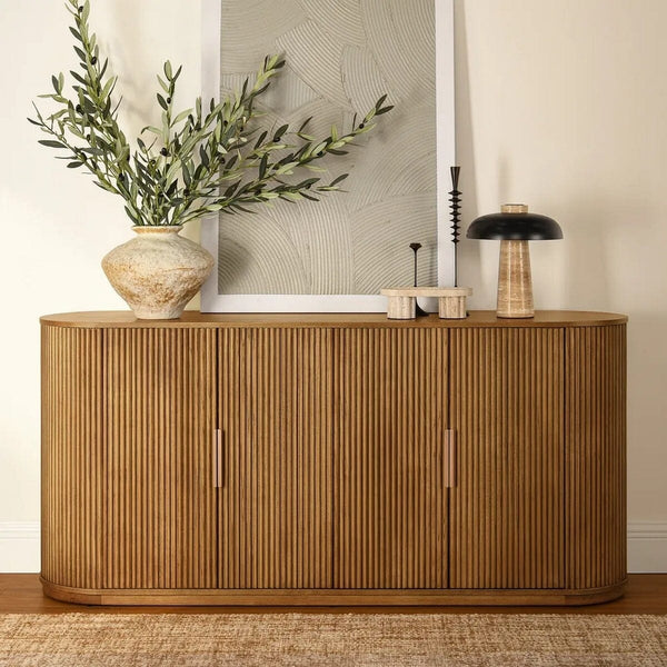 Brown counter wood buffet - 160 × 75 × 40 cm