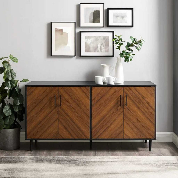 Black and brown plywood sideboard - 80x120x35 cm