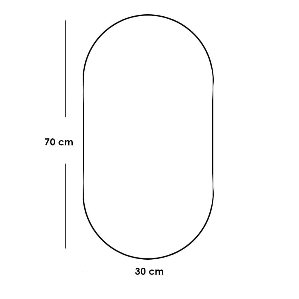 مرايا حمام زجاج و خشب ام دي اف أسود - 70×30×2 سم
