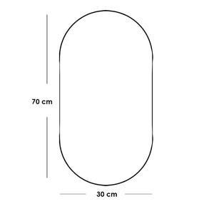 مرايا حمام زجاج و خشب ام دي اف أسود - 70×30×2 سم