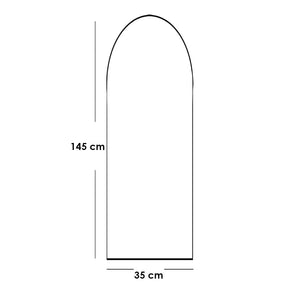مرايا زجاج و خشب ام دي اف أسود - 145×35×2 سم