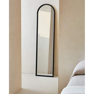 مرايا زجاج و خشب ام دي اف أسود - 155×40×2 سم