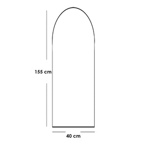 مرايا زجاج و خشب ام دي اف أسود - 155×40×2 سم