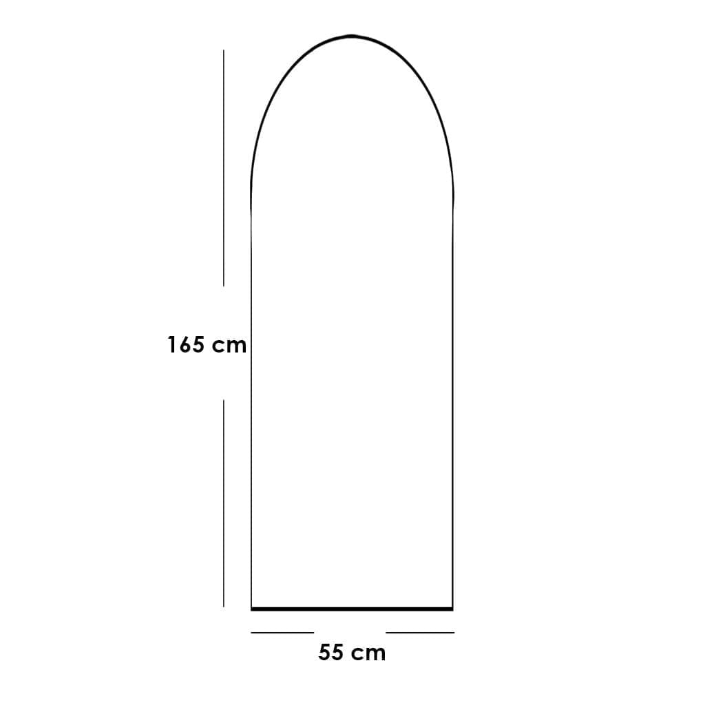 مرايا زجاج و خشب ام دي اف أسود - 165×55×2 سم