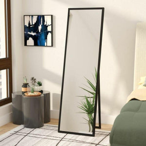 مرايا باستاند زجاج و خشب ام دي اف أسود - 60×170 سم