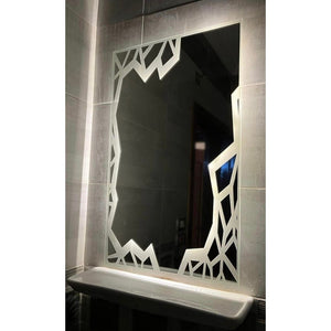 مرايا ليد ورم شكل حجرى زجاج شفاف - 50×80 سم