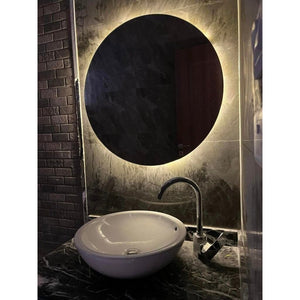 مرايا دائرية ليد زجاج شفاف - 60×60 سم