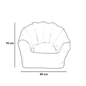 بين باج كينج جلد بيج - 80×80×95 سم
