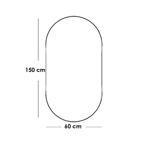 مرايا ليد زجاج فضي - 60×150×2 سم