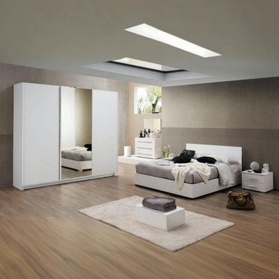 4-piece MDF bedroom set - white