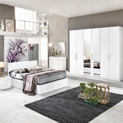 4-piece MDF bedroom set - white