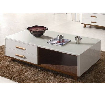 White MDF coffee table - 100×50×45 cm