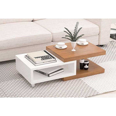 White MDF coffee table - 80x40x30 cm