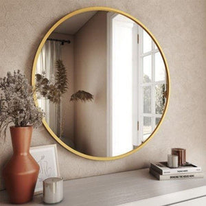 طقم خشب MDF مرايا أم دى اف ذهبي - 2 قطع