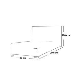 سرير خشب ام دي اف وقماش قطيفه بيج