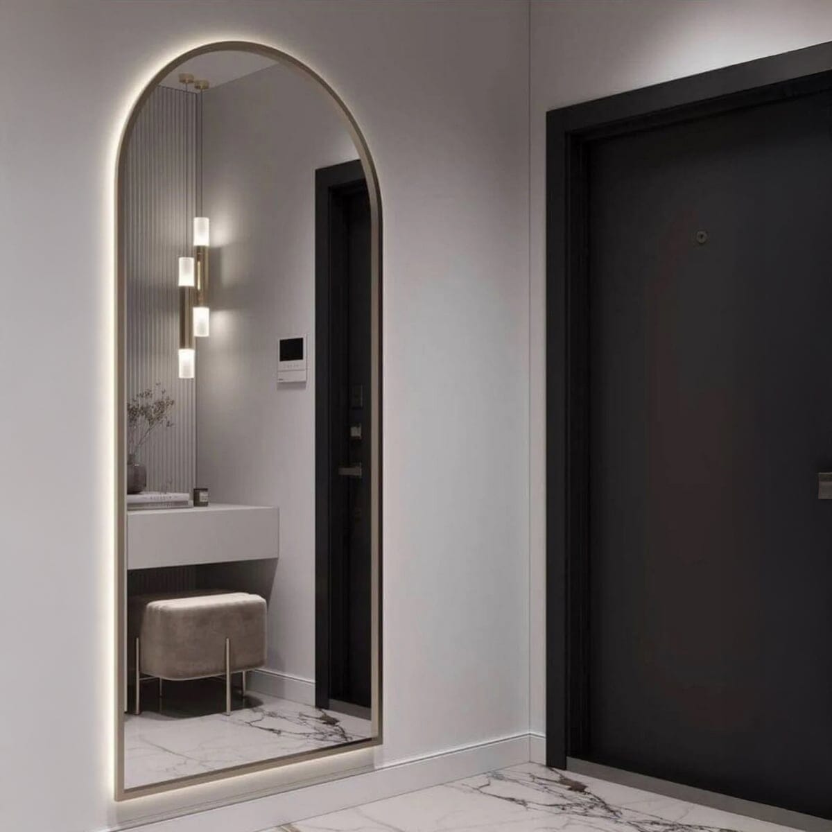 مرايا زجاج و ام دى اف بني - 55×165×2 سم