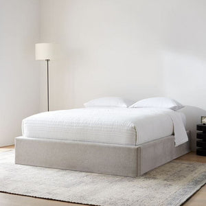 سرير خشب ام دي اف - رمادي