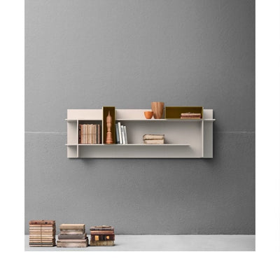 Beige MDF wood wall shelves - 25x59x150 cm