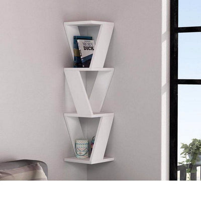White MDF Wood Wall Shelves - 22x85x22 cm
