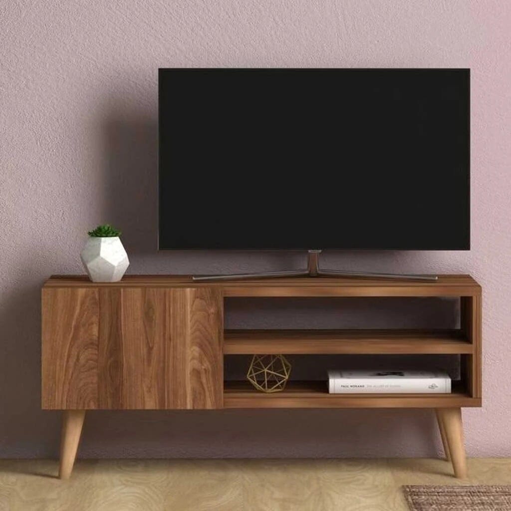 وحدة تلفزيون ميلامين و ام دى اف اسبانى بني - 90 × 30 × 40 سم