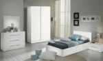 MDF Wood Bedroom Set, 4 Pieces - White